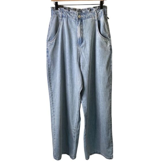 Blank NYC Stand Strong High Rise Paperbag Wide Leg Jean Elastic Waist Cotton - Picture 3 of 16